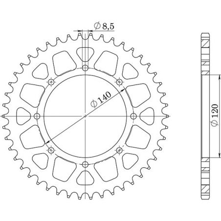 CORONA S AC P520-D44 SGR - SPROCKETS  KAWASAKI KLE (LE500A) 500 05/07