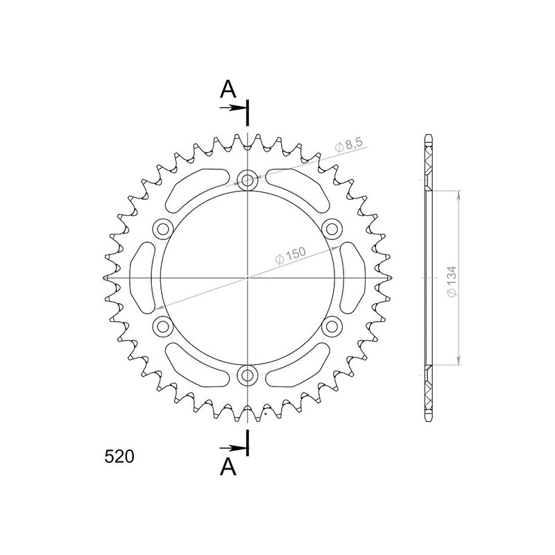 CORONA S AL P520-D46 SGR - SPROCKETS  KAWASAKI KX 500 84/85