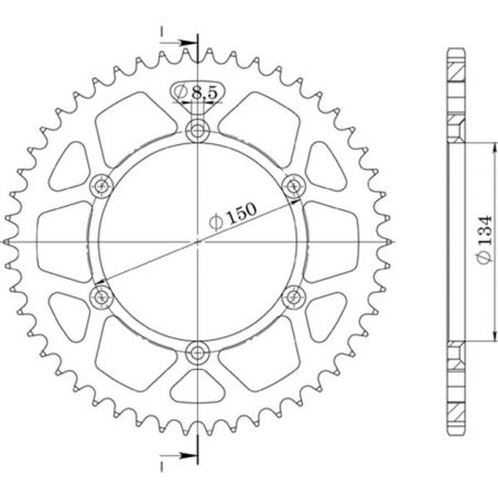 CORONA S AL P520-D43 SGR - SPROCKETS  KAWASAKI KX 500 83/83