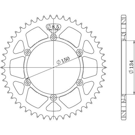 CORONA S AC P520-D48 SGR - SPROCKETS  KAWASAKI KX 500 86/86