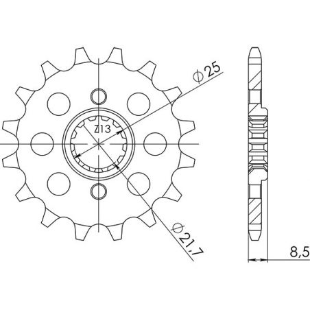 PIGNONE S+2 AC P520-D15 SGR - SPROCKETS  KAWASAKI KLR (KL600A) 600 84/84