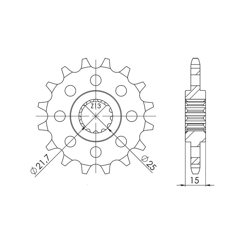 PIGNONE S AC P525-D15 SGR - SPROCKETS  KAWASAKI ZX6R Ninja (ZX600F1/F2/F3/G1/G2/J1P/J2P) 600 95/97