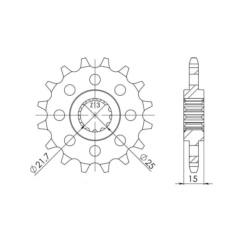 PIGNONE S AC P525-D15 SGR - SPROCKETS  KAWASAKI ZX6R Ninja (ZX600F1/F2/F3/G1/G2/J1P/J2P) 600 95/97