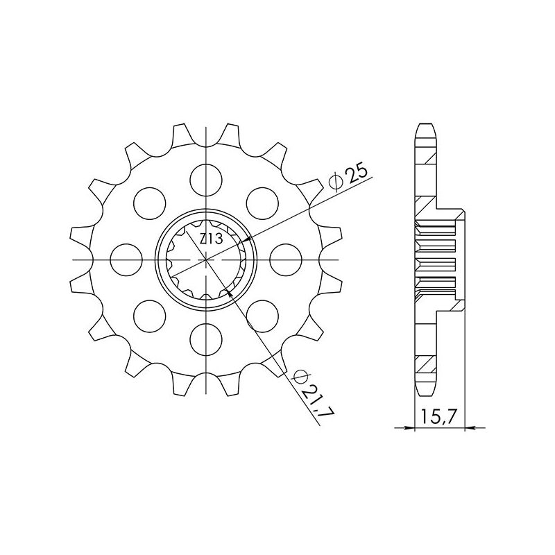 PIGNONE S AC P525-D15 SGR - SPROCKETS  KAWASAKI ZX6R Ninja (ZX600F1/F2/F3/G1/G2/J1P/J2P) 600 98/01