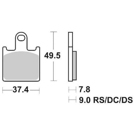 PASTIGLIA FRENO ANT. DX-SX SBS 838DS-1 KAWASAKI ZX6R Ninja (ZX600P7F/P8F/R9F/RAF/RBF/RCF) 600 07/16