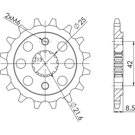 PIGNONE R AC P520-D16 SGR - SPROCKETS  KAWASAKI ZZR Ninja (ZX600D/E/J) 600 93/05