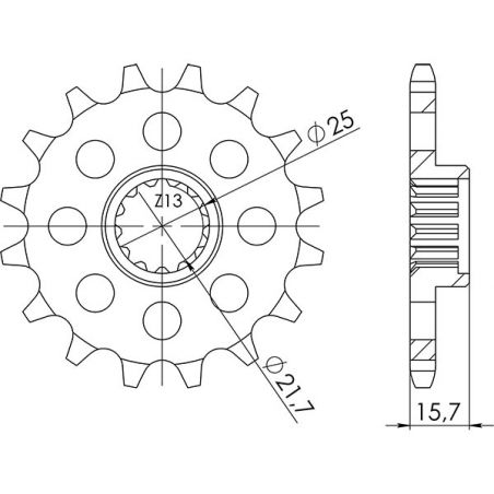 PIGNONE S+2 AC P525-D15 SGR - SPROCKETS  KAWASAKI ZX6R Ninja (ZX636A1P/B1H/B2H/C1H/C6F) 636 02/02