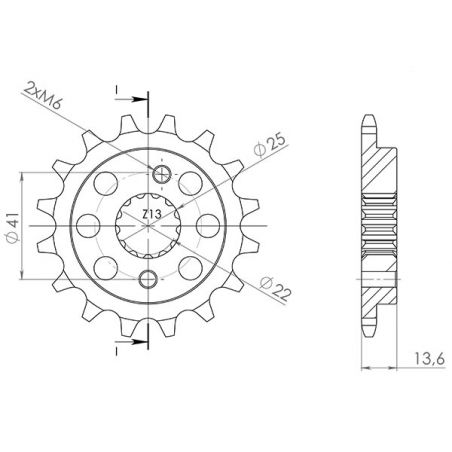 PIGNONE S+2 AC P520-D15 SGR - SPROCKETS  KAWASAKI ZX6R Ninja (ZX636A1P/B1H/B2H/C1H/C6F) 636 03/04