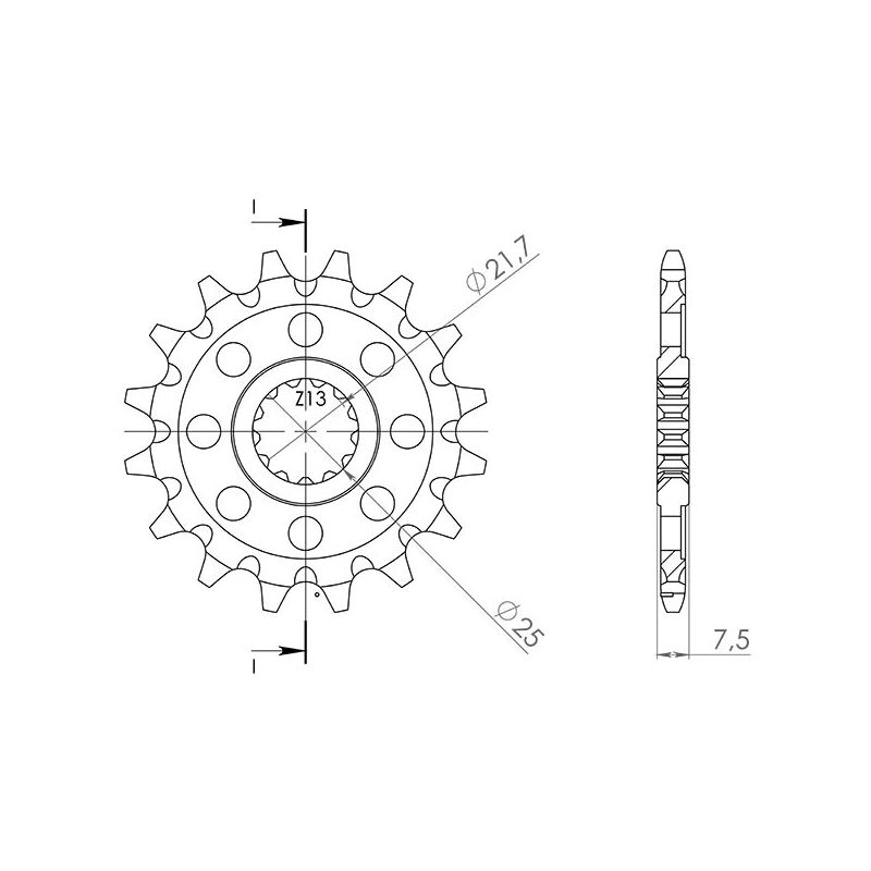 PIGNONE S+2 AC P520-D16 SGR - SPROCKETS  KAWASAKI ZX6R Ninja ABS FDF (ZX636EFA) 636 13/17