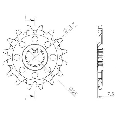 PIGNONE S+2 AC P520-D16 SGR - SPROCKETS  KAWASAKI ZX6R Ninja ABS FDF (ZX636EFA) 636 13/17