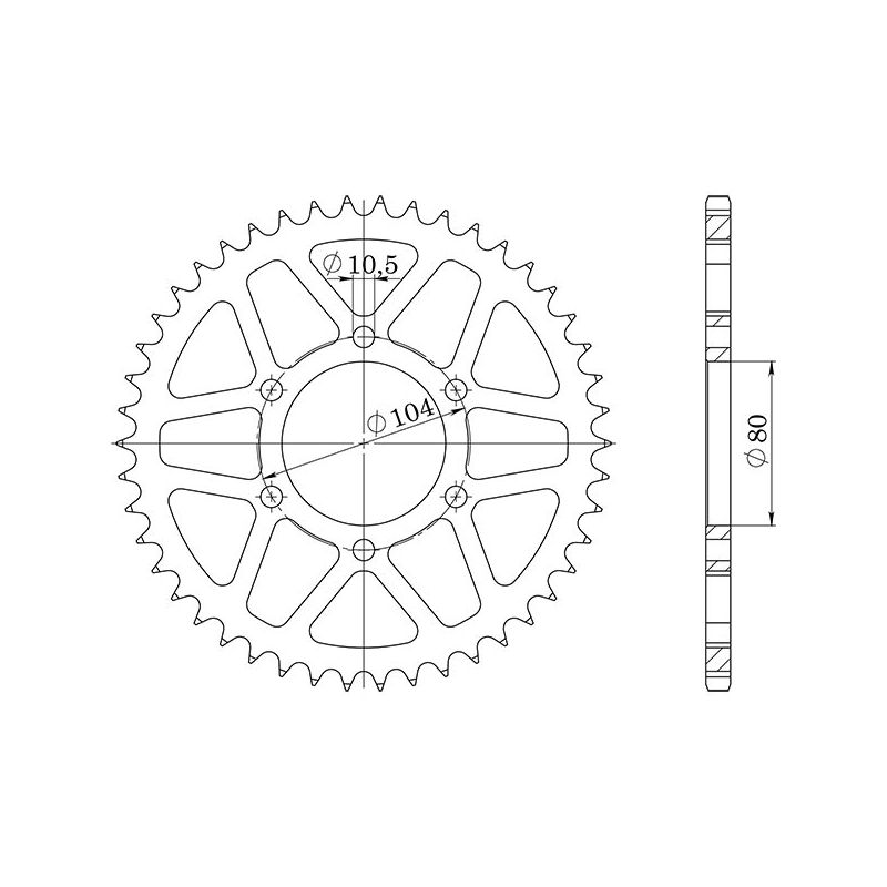 CORONA S+2 AC P520-D45 SGR - SPROCKETS  KAWASAKI ZX6R Ninja ABS FDF (ZX636EFA) 636 13/17