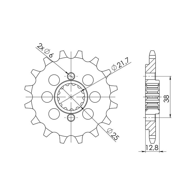 PIGNONE S AC P520-D15 SGR - SPROCKETS  KAWASAKI KL Tengai (KL650B1/B2/B3) 650 90/91