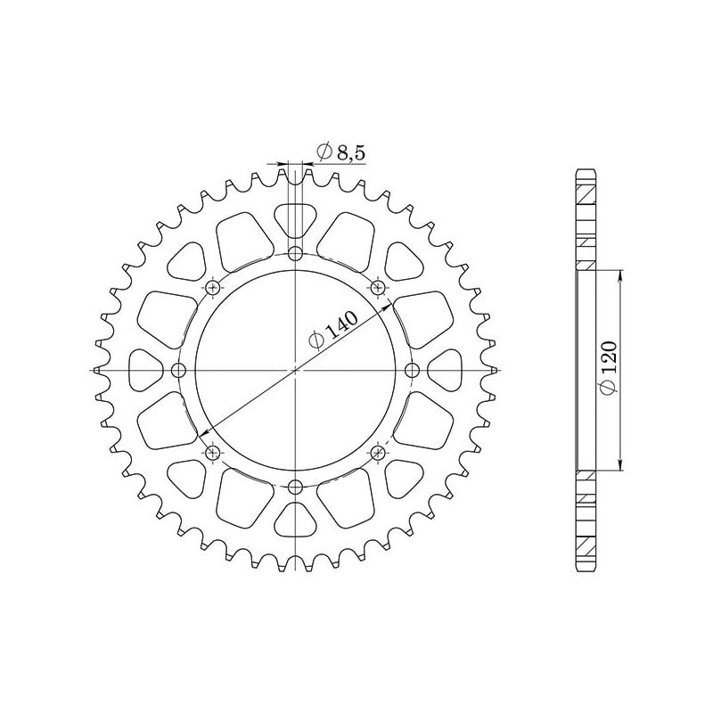 CORONA S AC P520-D43 SGR - SPROCKETS  KAWASAKI KLR (KL650A1/A5-KL650C) 650 87/89
