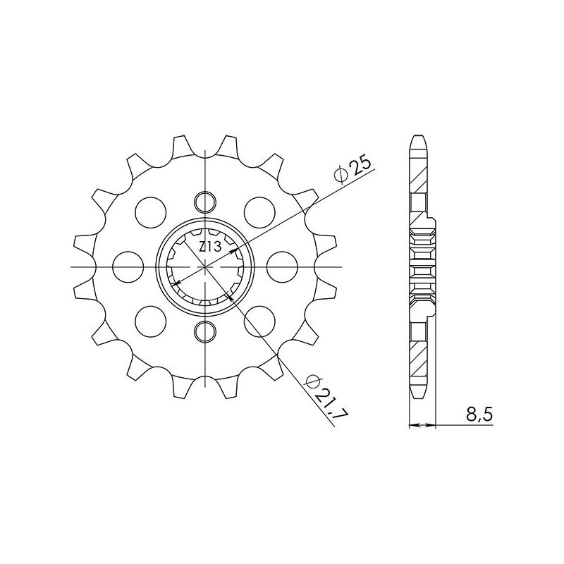 PIGNONE S AC P520-D15 SGR - SPROCKETS  KAWASAKI KLR (KL650E8F/E9F/EBF/ECF/EDF) USA 650 08/16