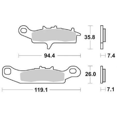 PASTIGLIA FRENO ANT. DX SBS 798RSI KAWASAKI KVF Brute Force 4X4 (KVF650D/E) 650 05/11