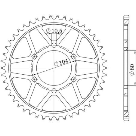 CORONA S AC P530-D42 SGR - SPROCKETS  KAWASAKI Z F 650 80/80