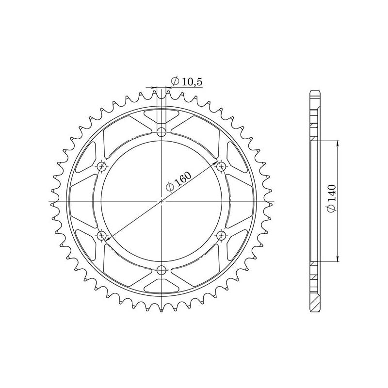 CORONA S AC P530-D49 SGR - SPROCKETS  KAWASAKI GPZ R Ninja (ZX750G2/G3) 750 85/86