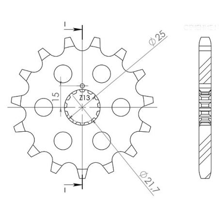 PIGNONE S+2 AC P630-D13 SGR - SPROCKETS  KAWASAKI Z (KZ750L3/L4) 750 83/84