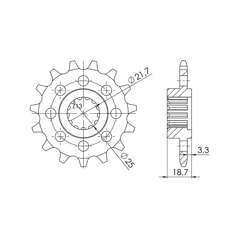 PIGNONE S AC P520-D15 SGR - SPROCKETS  KAWASAKI Z S (ZR750K1H/K6F) 750 05/06