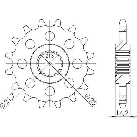PIGNONE S AC P525-D15 SGR - SPROCKETS  KAWASAKI ZR Zephyr (ZR750C/D) 750 95/99