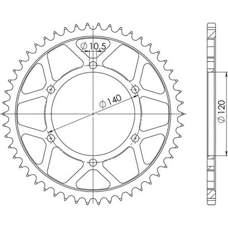 CORONA S+2 AC P525-D40 SGR - SPROCKETS  KAWASAKI ZR7/ZR7S (ZR750F) 750 99/04