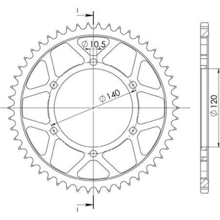 CORONA S+2 AL P525-D40 SGR - SPROCKETS  KAWASAKI ZR7/ZR7S (ZR750F) 750 99/04