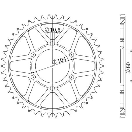 CORONA S AC P530-D45 SGR - SPROCKETS  KAWASAKI ZXR (ZX750J1/J2) 750 91/92