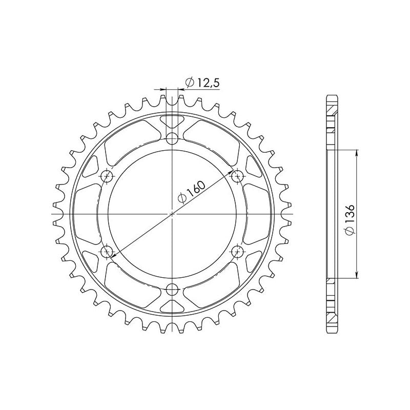 CORONA M AC P630-D40 SGR - SPROCKETS  KAWASAKI GPZ RX (ZXT00A A1/A3) 1000 86/88