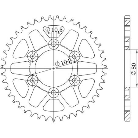 CORONA S+2 AC P525-D42 SGR - SPROCKETS  KAWASAKI Z 1000 07/09