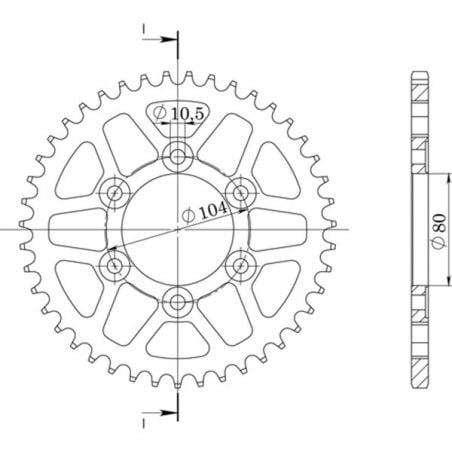 CORONA S AL P525-D43 SGR - SPROCKETS  KAWASAKI Z 1000 14/16