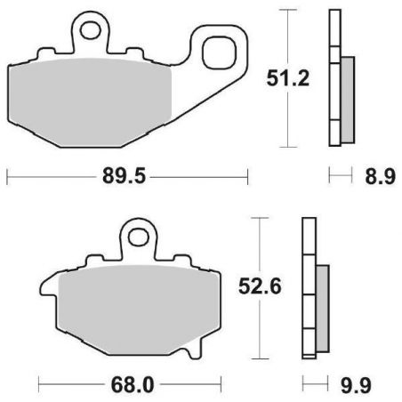 PASTIGLIA FRENO POST. SBS 687LS KAWASAKI Z 1000 14/16
