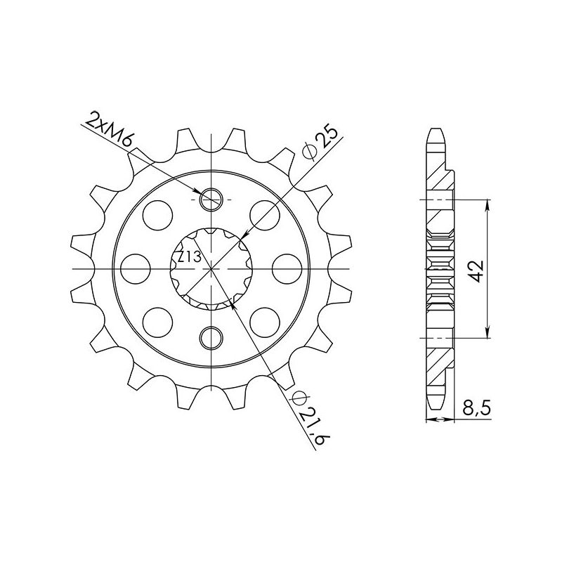 PIGNONE R AC P520-D15 SGR - SPROCKETS  KAWASAKI Z SX (GBF/GCF/GDF)(ZXT00GGA) 1000 11/13