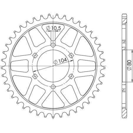 CORONA S AC P630-D33 SGR - SPROCKETS  KAWASAKI Z Z1-R (D1/D2/D3) 1000 78/80