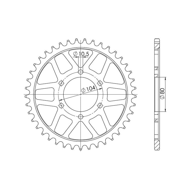 CORONA S AC P630-D35 SGR - SPROCKETS  KAWASAKI Z Z1-R USA (D1/D2/D3) 1000 80/80