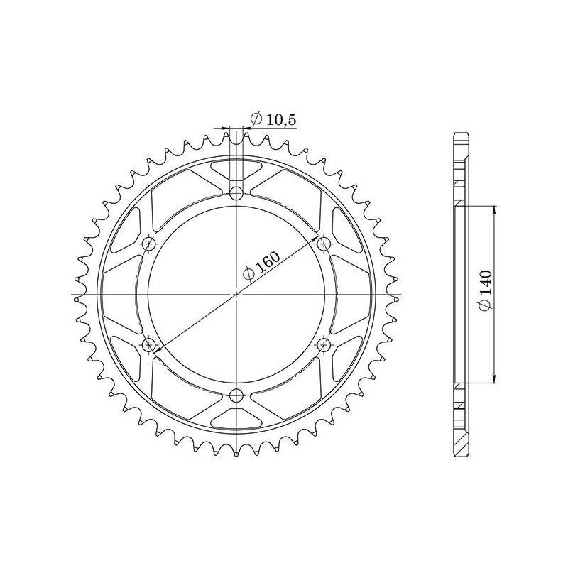 CORONA M AC P530-D45 SGR - SPROCKETS  KAWASAKI ZX10 Tomcat 1000 88/90