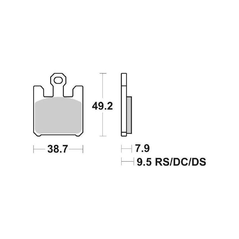 PASTIGLIA FRENO ANT. DX-SX SBS 788DS-1 KAWASAKI ZX10R Ninja (C1H/C2H) (ZXT00CCA) 1000 04/05