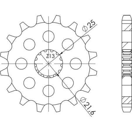 PIGNONE S AC P525-D17 SGR - SPROCKETS  KAWASAKI ZX10R Ninja (C1H/C2H) (ZXT00CCA) 1000 04/05
