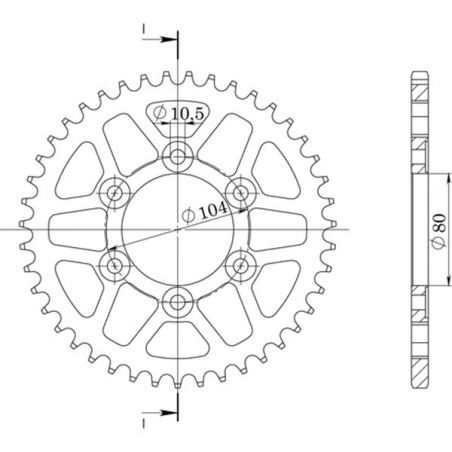 CORONA S AL P525-D41 SGR - SPROCKETS  KAWASAKI ZX10R Ninja ABS (ZXT00SSA/ZXT02EEA) 1000 21/21