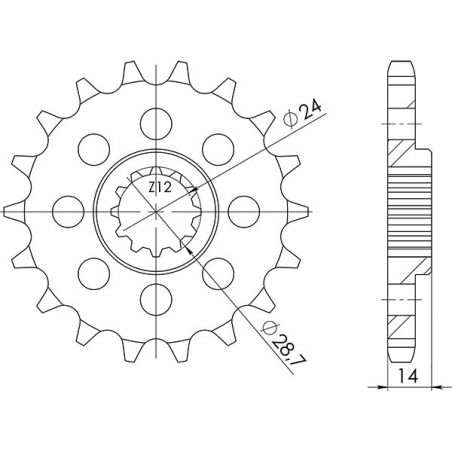 PIGNONE S+2 AC P530-D17 SGR - SPROCKETS  KAWASAKI GPZ ABS (ZXT10E) 1100 96/97