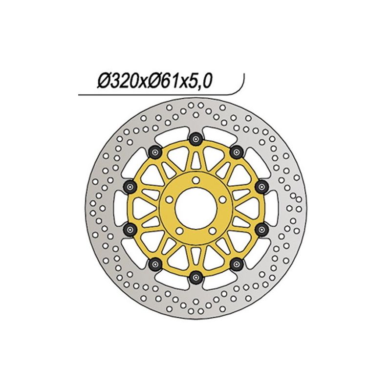 DISCO FRENO ANT. DX-SX NG 166 KAWASAKI ZZR / ZX11 (ZXT10C/ZXT10D) 1100 93/99