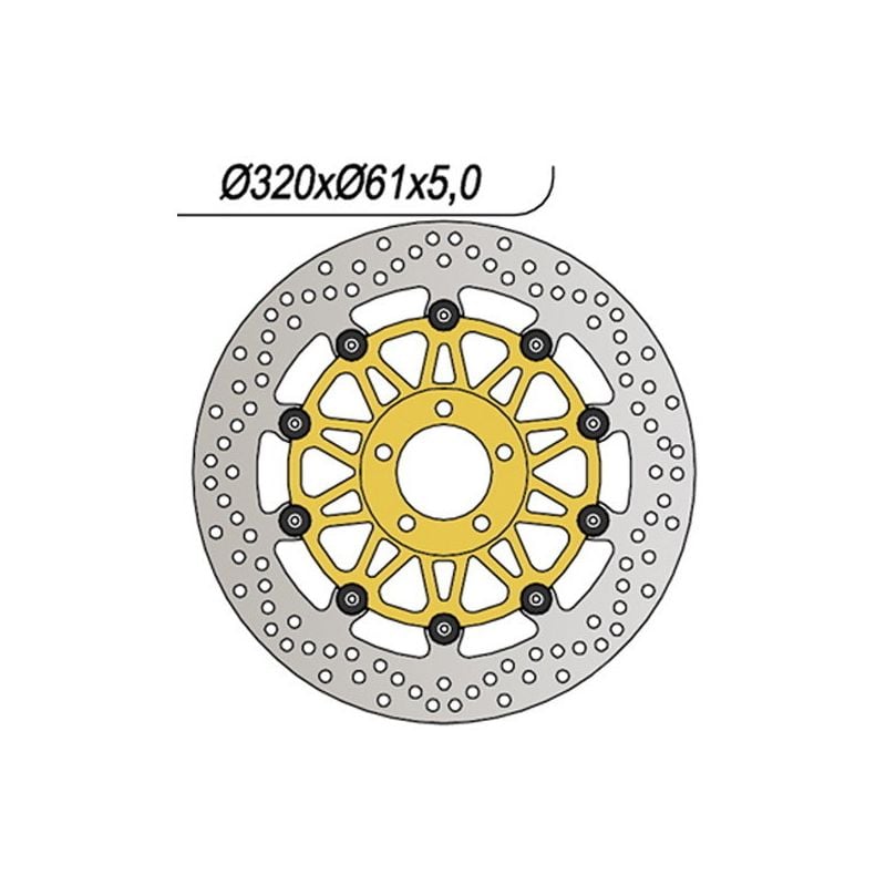 DISCO FRENO ANT. DX-SX NG 166 KAWASAKI ZZR / ZX11 (ZXT10C/ZXT10D) 1100 93/99