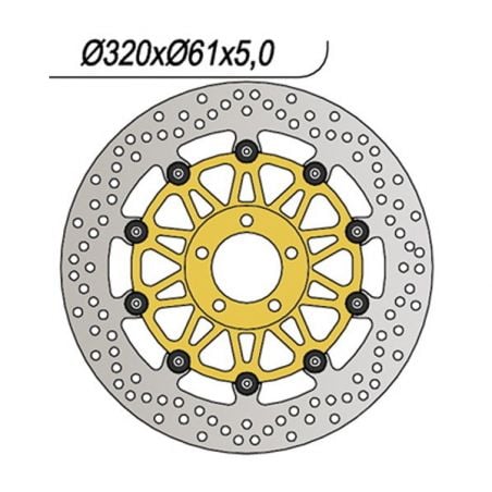 DISCO FRENO ANT. DX-SX NG 166 KAWASAKI ZZR / ZX11 (ZXT10C/ZXT10D) 1100 93/99