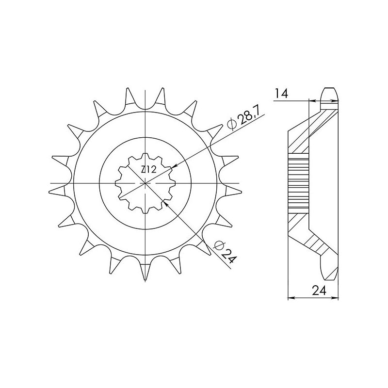 PIGNONE S AC P530-D17 SGR - SPROCKETS  KAWASAKI ZZR / ZX11 (ZXT10C/ZXT10D) 1100 90/92