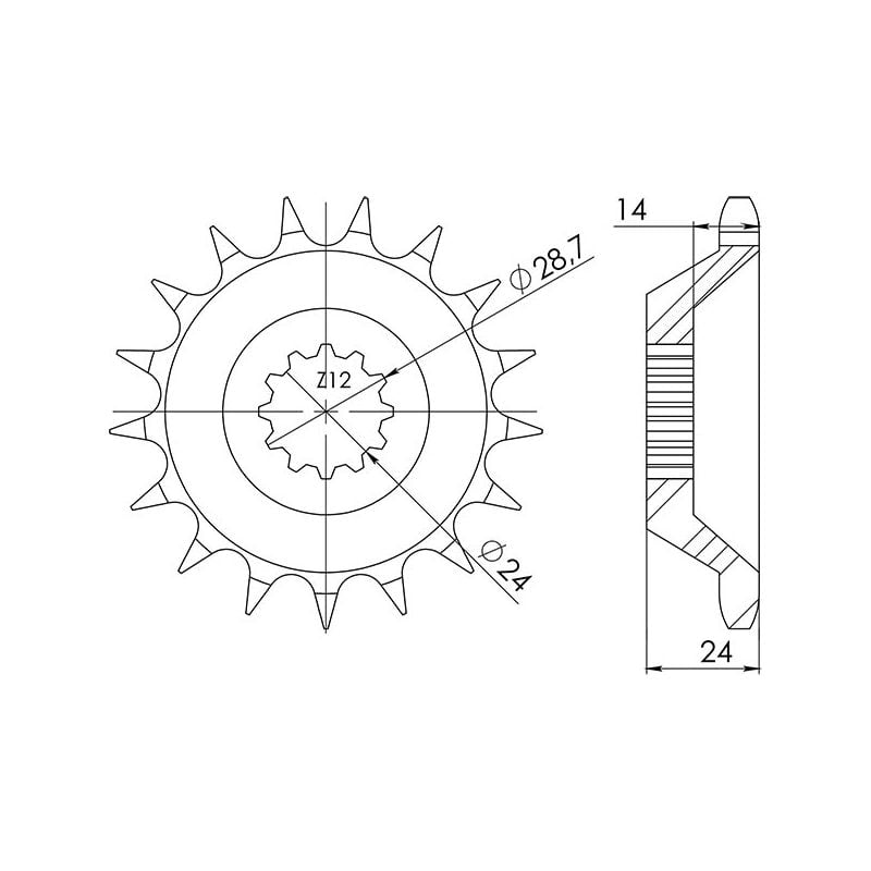 PIGNONE S AC P530-D17 SGR - SPROCKETS  KAWASAKI ZZR / ZX11 (ZXT10C/ZXT10D) 1100 90/92