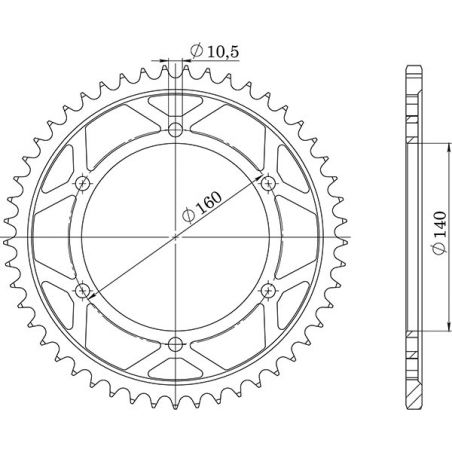 CORONA S AC P530-D45 SGR - SPROCKETS  KAWASAKI ZZR / ZX11 (ZXT10C/ZXT10D) 1100 00/01