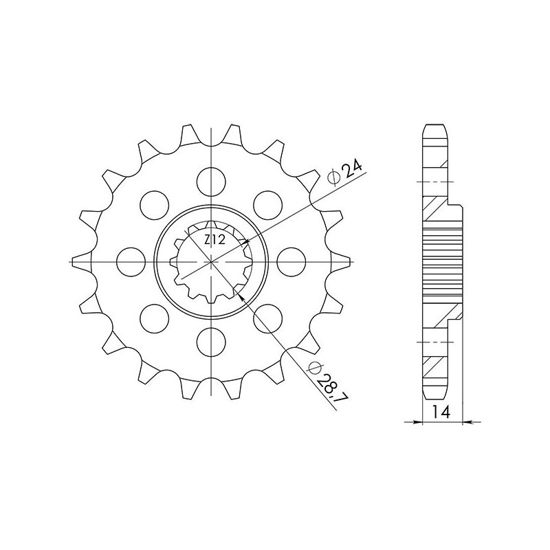 PIGNONE S AC P530-D17 SGR - SPROCKETS  KAWASAKI ZRX S 1200 01/04