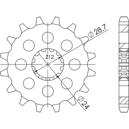 PIGNONE S AC P530-D17 SGR - SPROCKETS  KAWASAKI ZZR / ZZR ABS (ZXT40ABA/ZXT40CDA/ZXT40EFA/ZXT40HHA/ZXT40HJA) 1400 06/11