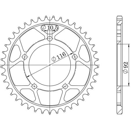 CORONA S AC P530-D42 SGR - SPROCKETS  KAWASAKI ZZR / ZZR ABS (ZXT40ABA/ZXT40CDA/ZXT40EFA/ZXT40HHA/ZXT40HJA) 1400 12/21