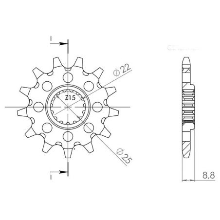 PIGNONE S AC P520-D13 SGR - SPROCKETS  KTM EXC 2T 250 05/06