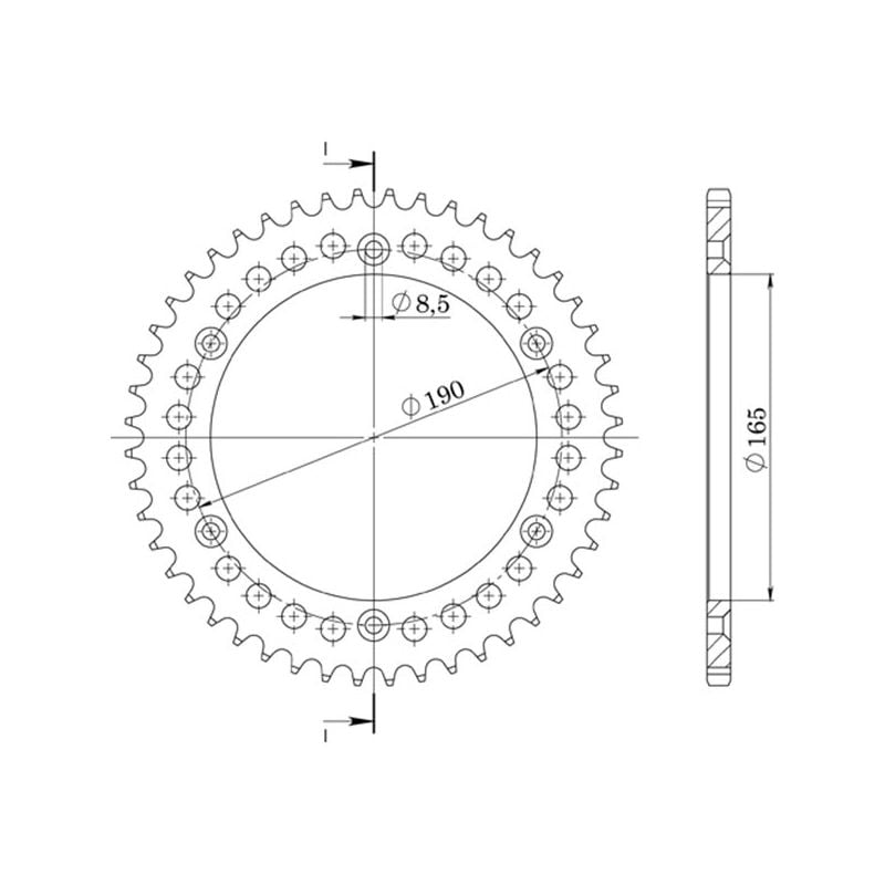 CORONA S AL P520-D50 SGR - SPROCKETS  KTM GS / EGS 2T 250 88/88